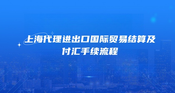 上海代理进出口国际贸易结算及付汇手续流程